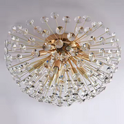 MINUE Crystal Chandelier, 4x G9, Diameter 35cm, Shiny Gold