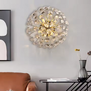 MINUE Crystal Chandelier, 4x G9, Diameter 35cm, Shiny Gold