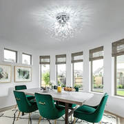 Crystal Chandelier RONDO Vivace, 5x G9, Diameter 40cm, Shiny Silver