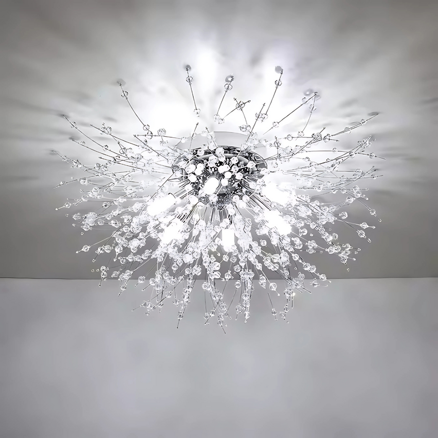 Crystal Chandelier RONDO Vivace, 8x G9, Diameter 60cm, Shiny Silver
