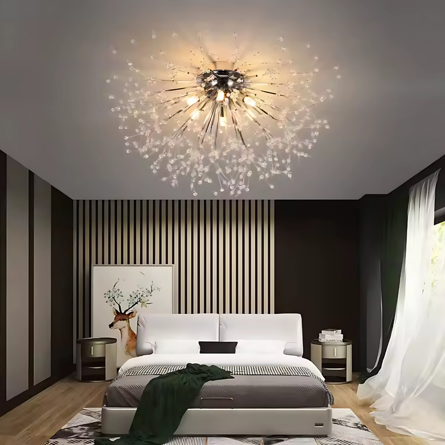 Crystal Chandelier RONDO Vivace, 8x G9, Diameter 60cm, Shiny Silver