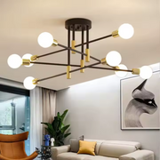 Modernist Jita 8x E27, black and golden, modern design