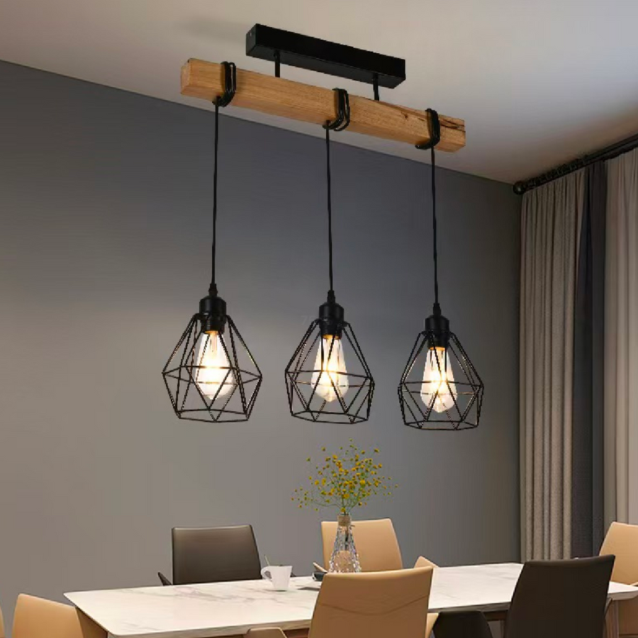 Marcellus Chandelier, 3x E27, Black Brown