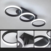 LED LED LED ELIO TSCANO, 24W, 3 circles, cold/hot/neutral light, black black
