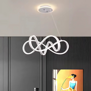 INFINITY Halo LED Pendant Chandelier with Remote Control, 138W, Adjustable Height, Cold/Warm/Neutral Light, Dimmable, White