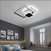 LED chandelier with anemona remote control, 75W, 3 squares, cold/hot/neutral light, unstable, black