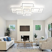LED chandelier with remote control ELLA 203W, 8 Squares, Cold/Warm/Neutral light, Dimmable, White