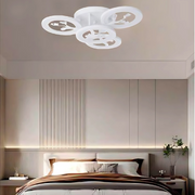 LED chandelier with Daisy remote control, 4 elements, 49w, cold/hot/neutral light, unstable, white with crystal