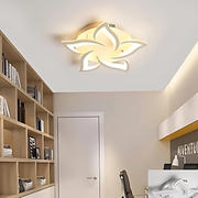 LED chandelier with Lotus remote control, 55W, 5 petals, cold/hot/neutral light, unstable, white