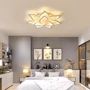 LED chandelier with Lotus remote control, 110W, 9 petals, cold/hot/neutral light, unstable, white