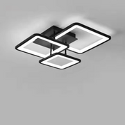 LED chandelier with remote control, zoe, 3 squares, 64W, cold/hot/neutral light, unstable, black