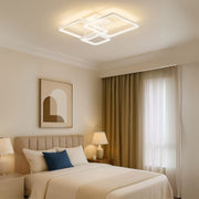 LED chandelier with remote control, zoe, 3 squares, 64W, cold/hot/neutral light, unstable, white