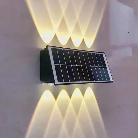 Solaris Exterior LED wall lamp, 8 light sources, Warm Light, Black
