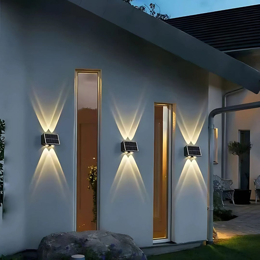 Solaris Exterior LED wall lamp, 4 light sources, Warm Light, Black