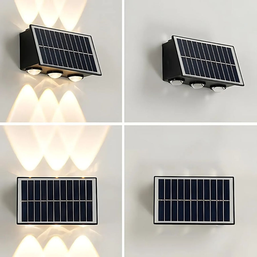 Solaris Exterior LED wall lamp, 6 Light Sources, Warm Light, Black