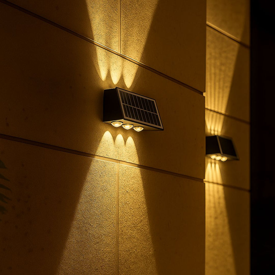 Solaris Exterior LED wall lamp, 6 Light Sources, Warm Light, Black