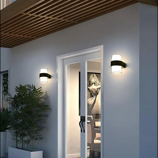 Outdoor MIRA LED wall lamp, 2 light sources, Warm light, Black