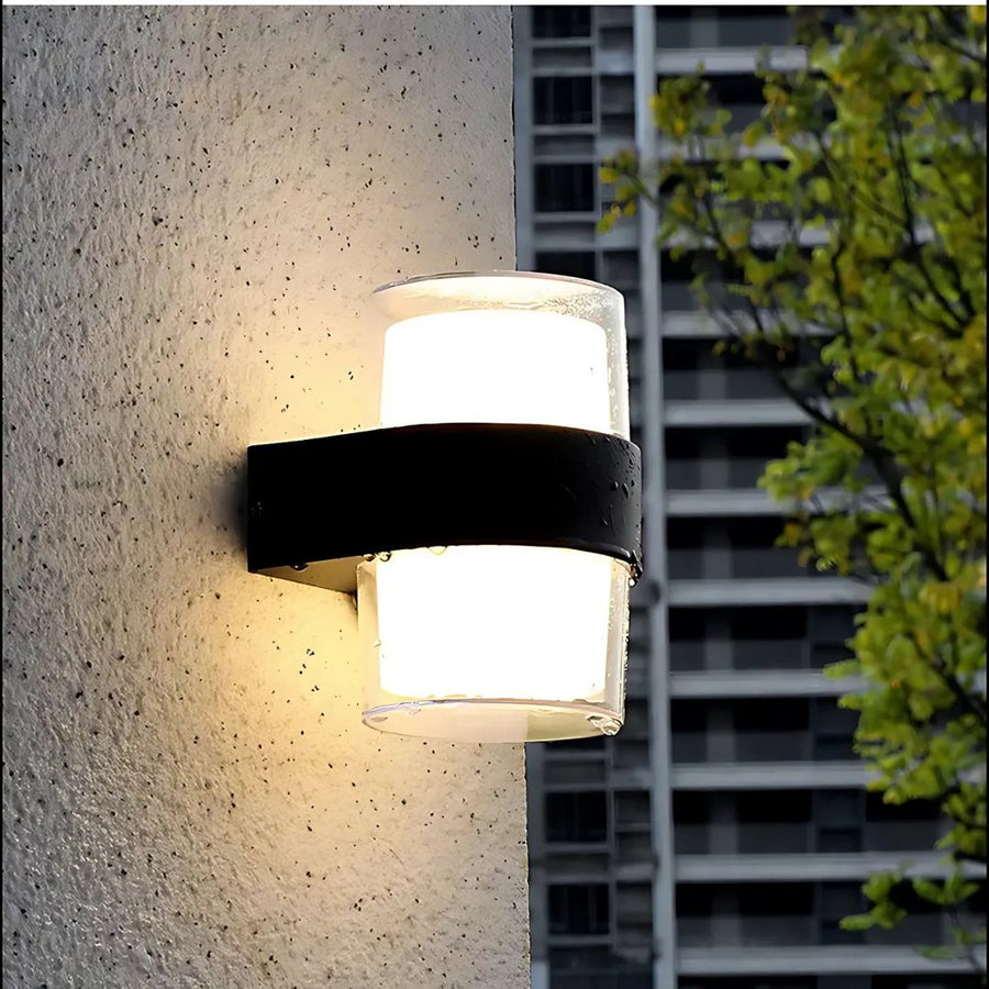 Outdoor MIRA LED wall lamp, 2 light sources, Warm light, Black