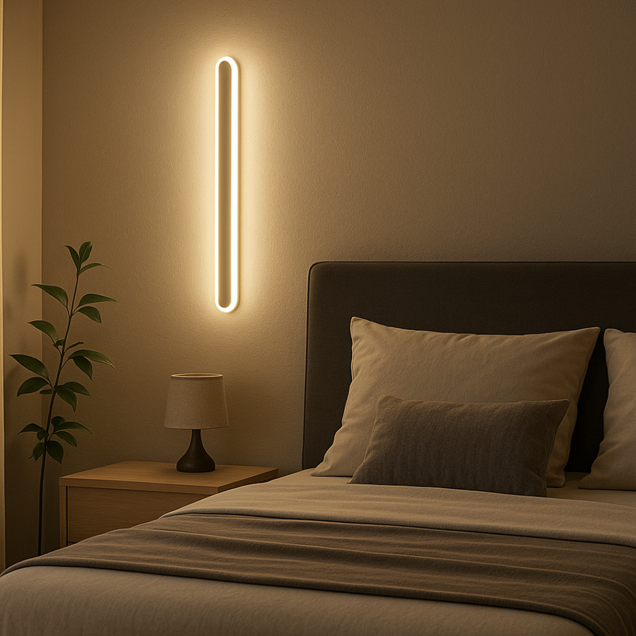 SUHA Outdoor LED wall light, Length 50cm, 6W, IP65, Metal, Linear, White