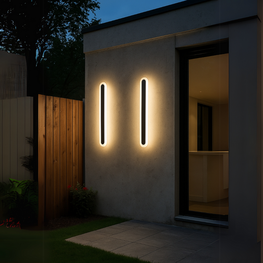SUHA Outdoor LED wall light, Length 90cm, 13W, IP65, Metal, Linear, Black