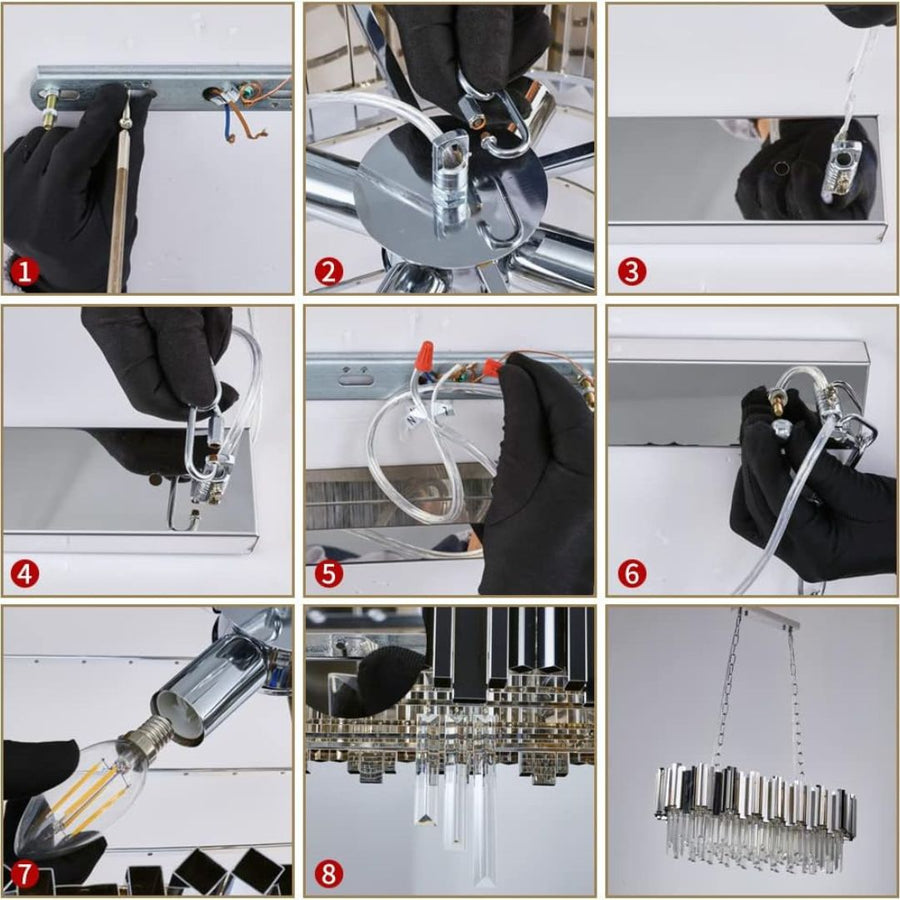 BLOIS Regalis Crystal Chandelier 10xE14, Diameter 80cm, Silver, Adjustable Height