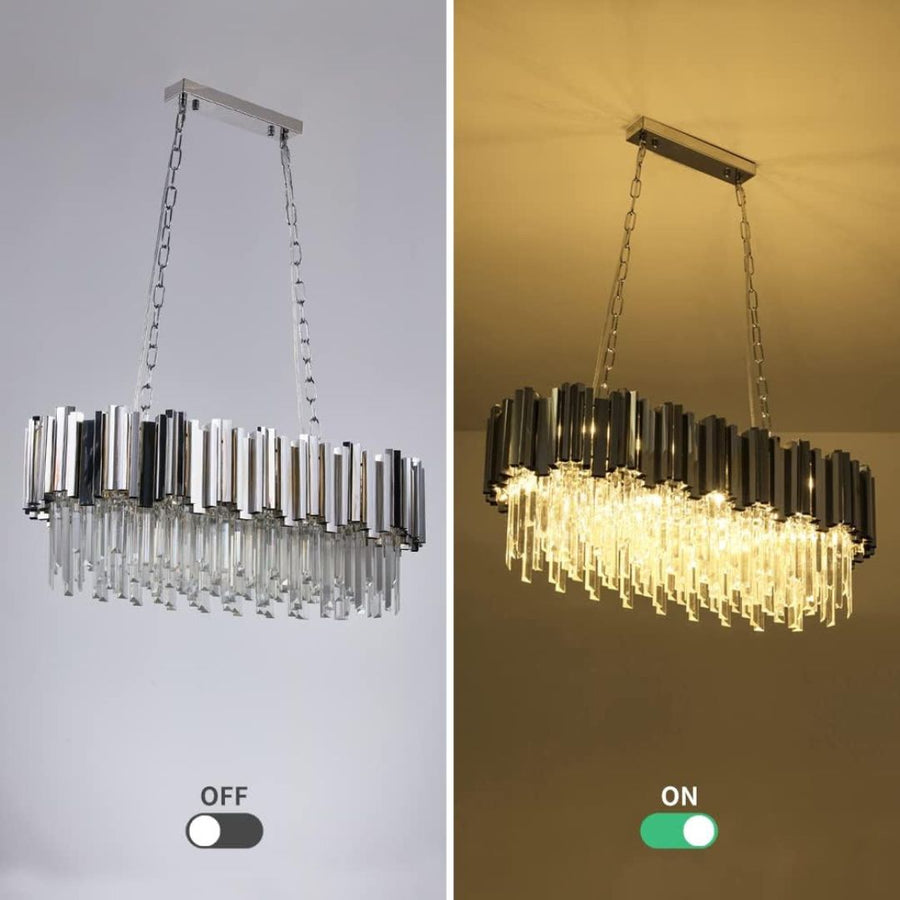 BLOIS Regalis Crystal Chandelier 10xE14, Diameter 80cm, Silver, Adjustable Height