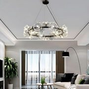 Crystal chandelier Petalo Lononi, 62cm diameter, 25xg4, black, adjustable height