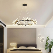 Crystal chandelier Petalo Lononi, 62cm diameter, 25xg4, black, adjustable height