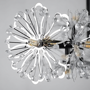 Crystal chandelier Petalo Lononi, 62cm diameter, 25xg4, black, adjustable height