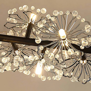 Crystal chandelier Petalo Lononi, 62cm diameter, 25xg4, black, adjustable height