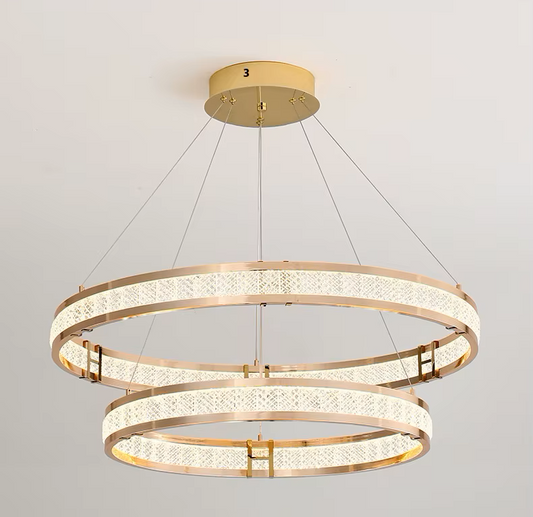 Crystal Chandelier, LINDERHOF Magno, 62W, Diameter 60cm, Cold/Warm/Neutral Light, Gold, Adjustable Height