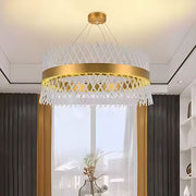 Candelabru Cristal ALHAMBRA Supremo, LED, 160W, Diametru 80cm, Lumina Calda/Rece/Neutra, Dimabil, Inaltime Reglabila, Auriu