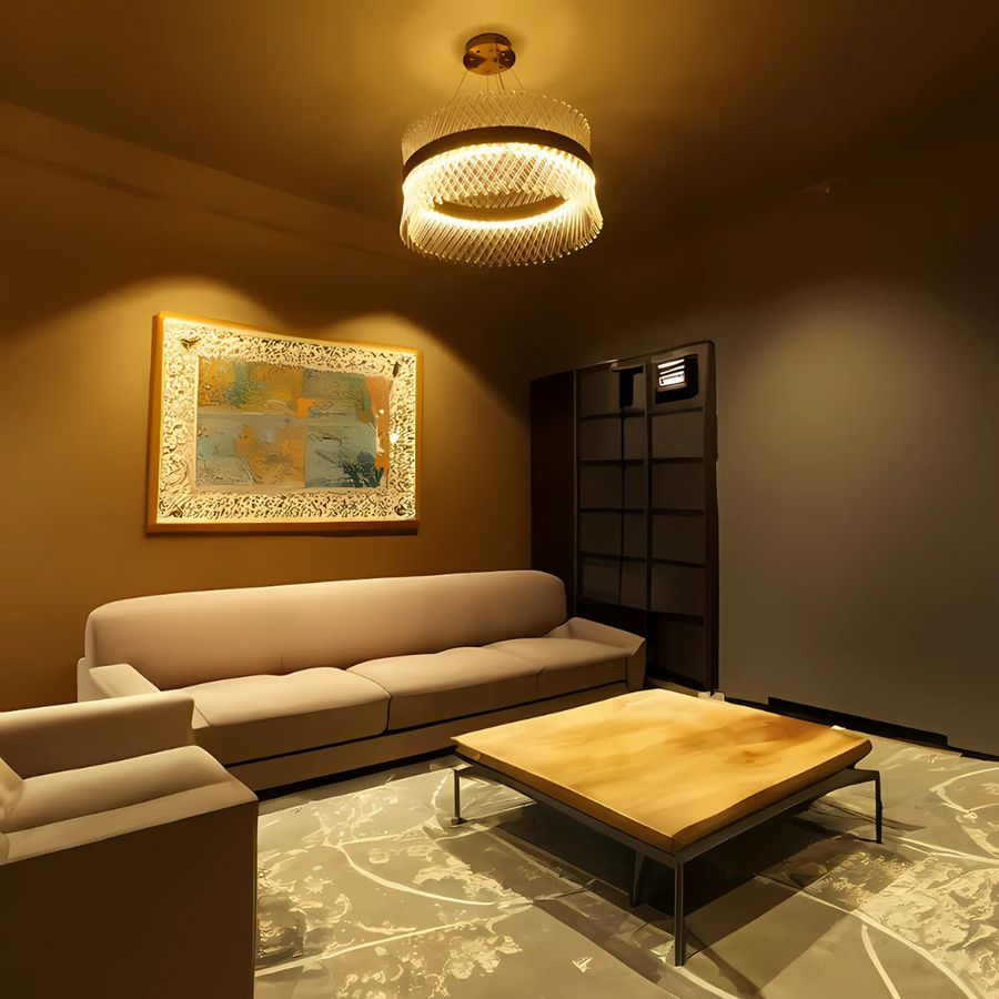 Crystal Chandelier ALHAMBRA Nobile, LED, 53W, Diameter 40cm, Warm/Cold/Neutral Light, Dimmable, Adjustable Height, Gold