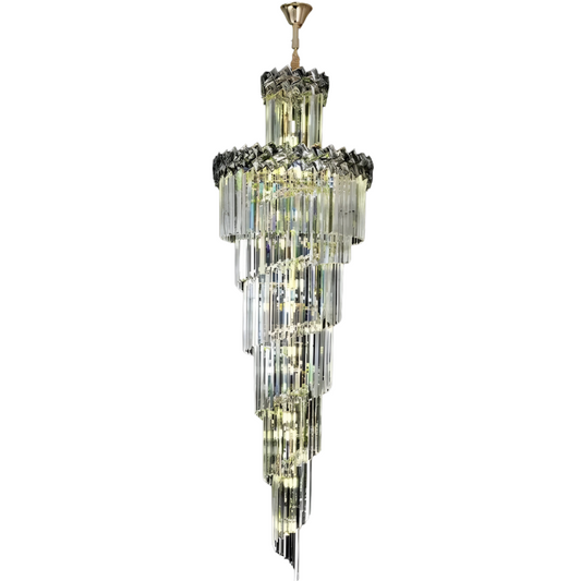 WINDSOR Ascender Crystal Chandelier, 26xE14, Diameter 60cm, Glossy Chrome, Adjustable Height