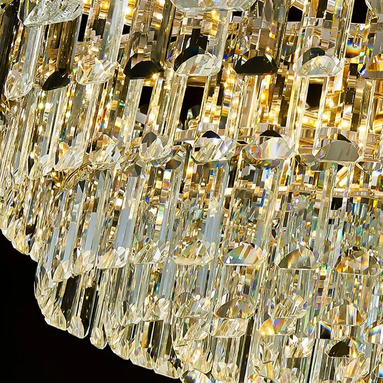 Crystal Chandelier FONTAINEBLEAU Supremo, 15x E14, Diameter 75cm, Gold, Adjustable Height