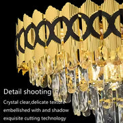 PIERREFONDS Petito Crystal Chandelier 3xE14, Diameter 30cm, Gold, Adjustable Height
