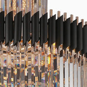 VERSAILLES Supremo Crystal Chandelier 12xE27, Diameter 80cm, Glossy Gold and Black, Adjustable Height