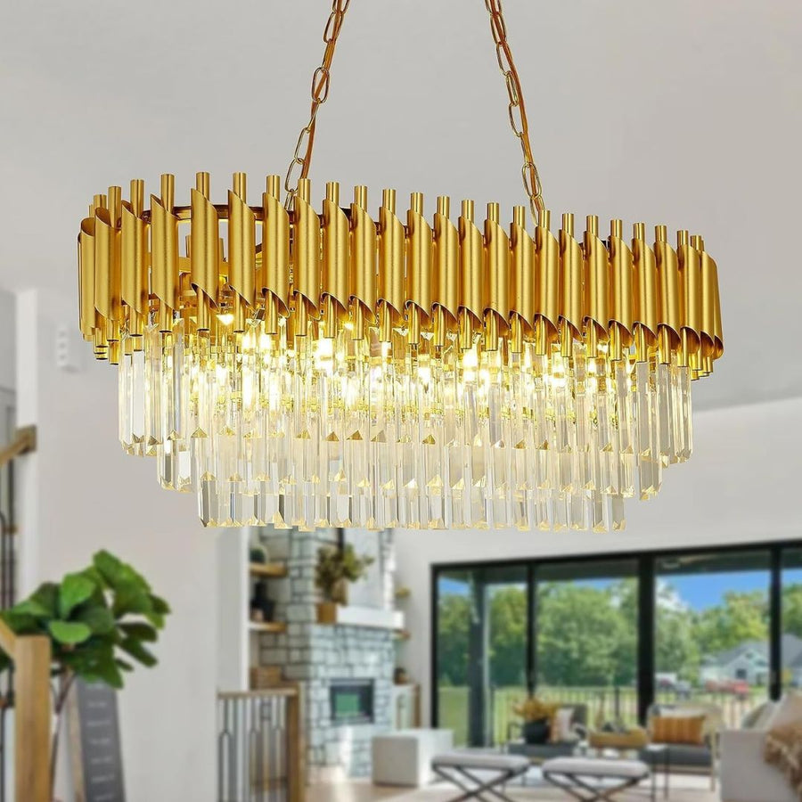 Crystal Chandelier VERSAILLES Regalis 10xE14, Diameter 80cm, Gold, Adjustable Height