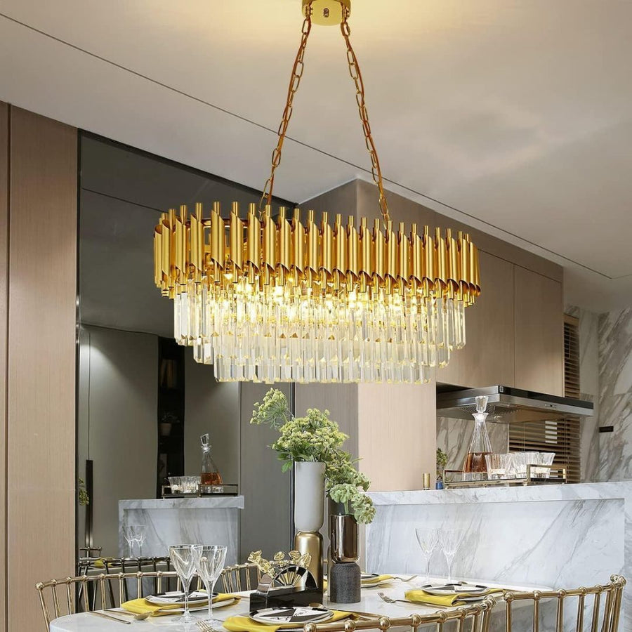 Crystal Chandelier VERSAILLES Regalis 10xE14, Diameter 80cm, Gold, Adjustable Height