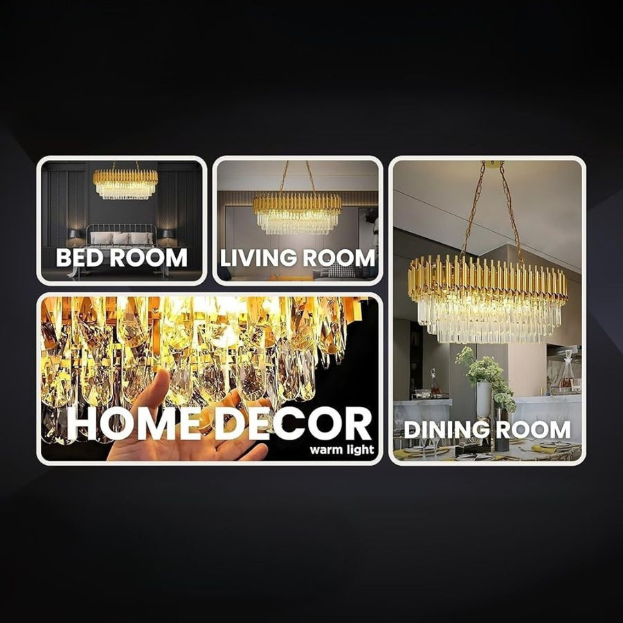 Crystal Chandelier VERSAILLES Regalis 10xE14, Diameter 80cm, Gold, Adjustable Height