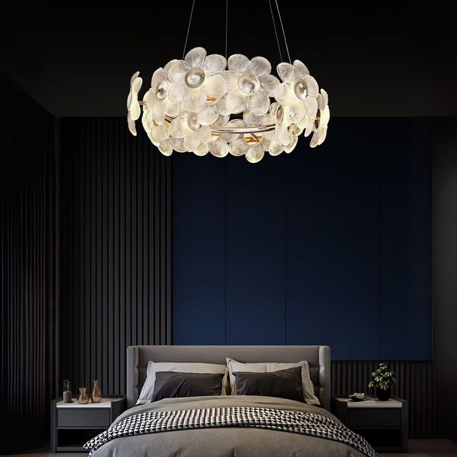 Cadenza Allegro Crystal Chandelier, 10x E14, Diameter 48cm, Adjustable Height, Gold