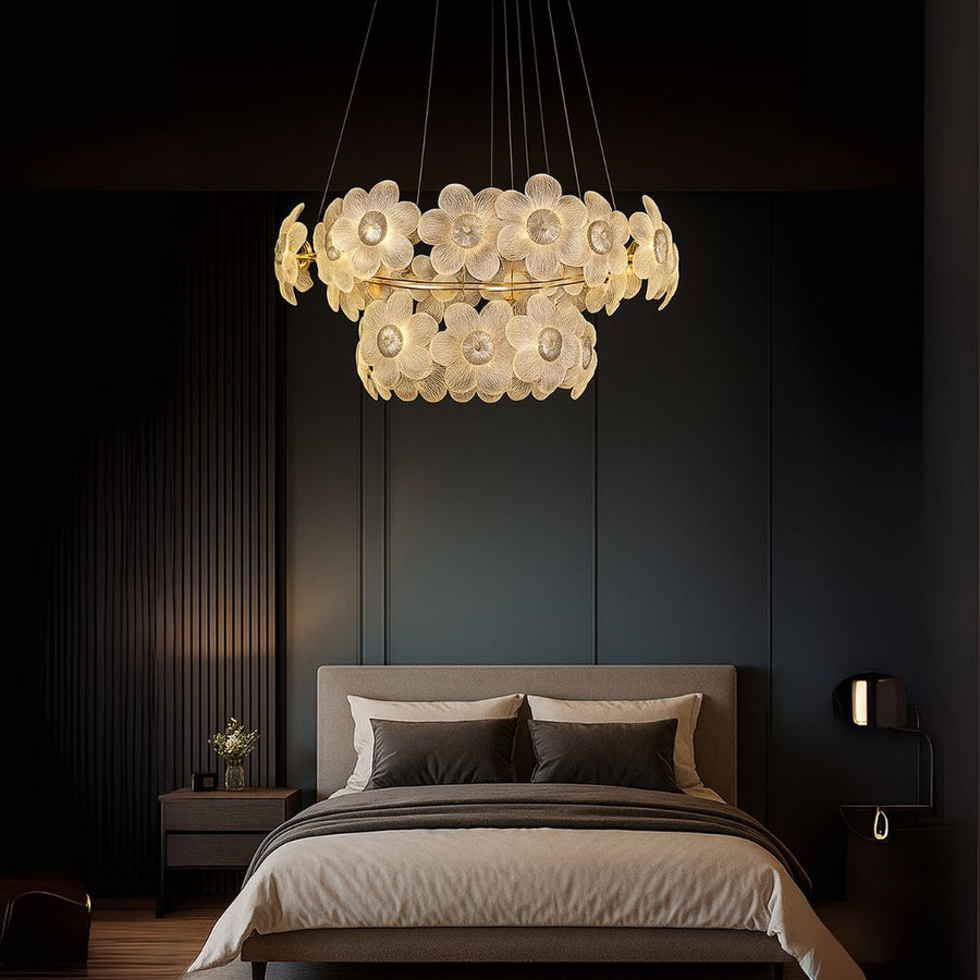 Cadenza Largo Crystal Chandelier, 33x E14, Diameter 76cm, Adjustable Height, Gold