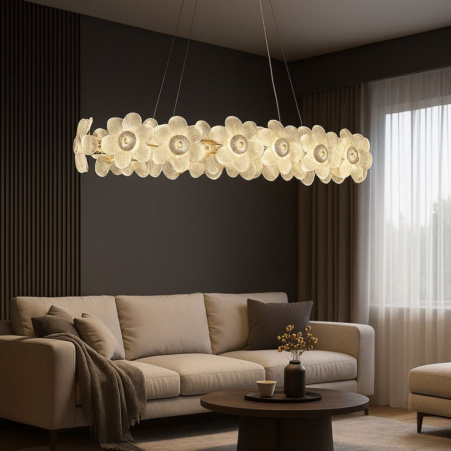 Cadenza Allegro Crystal Chandelier, 20x E14, Adjustable Height, Gold