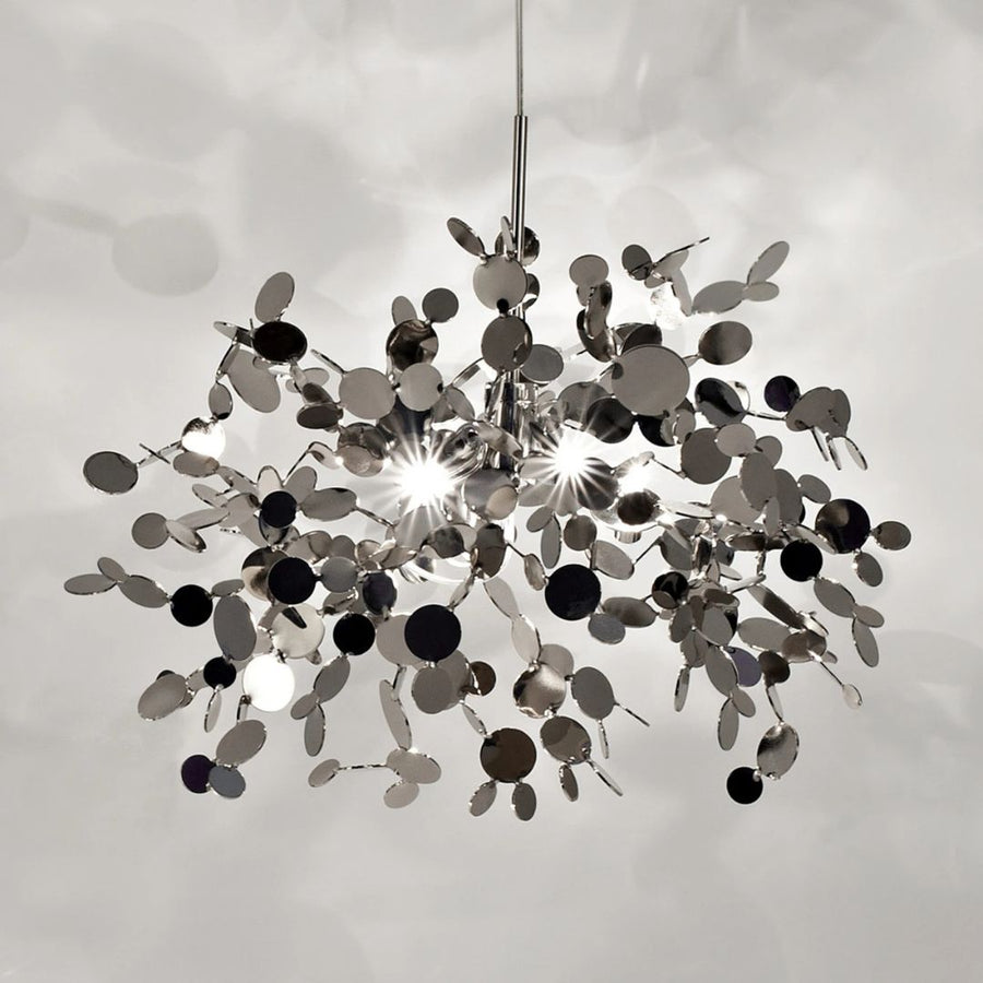 Modern Chandelier, CAPRICIO Allegro, 2xE14, Diameter 40cm, Shiny Chrome, Adjustable Height
