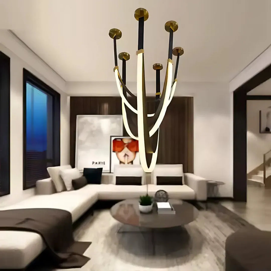 Modern Chandelier, LED, ARIA Largo, 31W, Warm light, Black