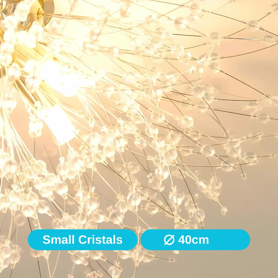 Crystal Chandelier RONDO Vivace, 5x G9, Diameter 40cm, Shiny Gold