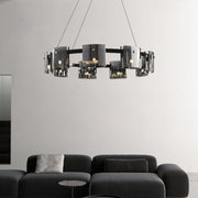 Mathew Crystal Chandelier 9x E14 Black