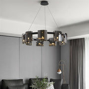 Mathew Crystal Chandelier 9x E14 Black