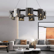 Mathew Crystal Chandelier 9x E14 Black