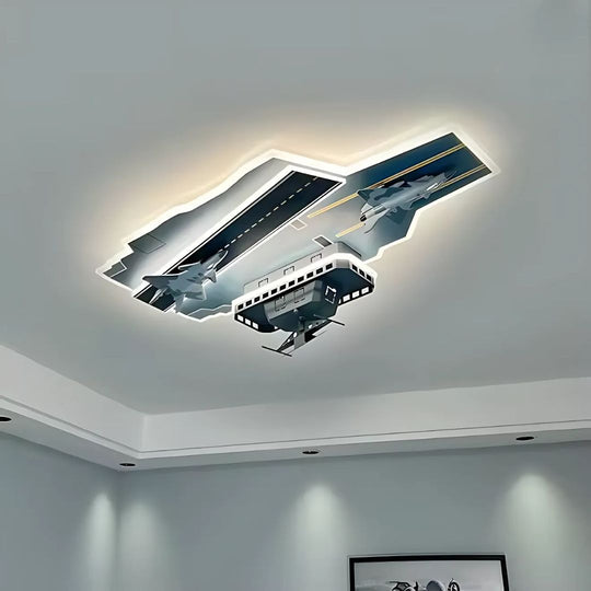 AIRCRAFT LED chandelier for children, 128W, Cold/Warm/Neutral light, Aeronautical Gray Children's Chandeliers Default Title Alessandro Design